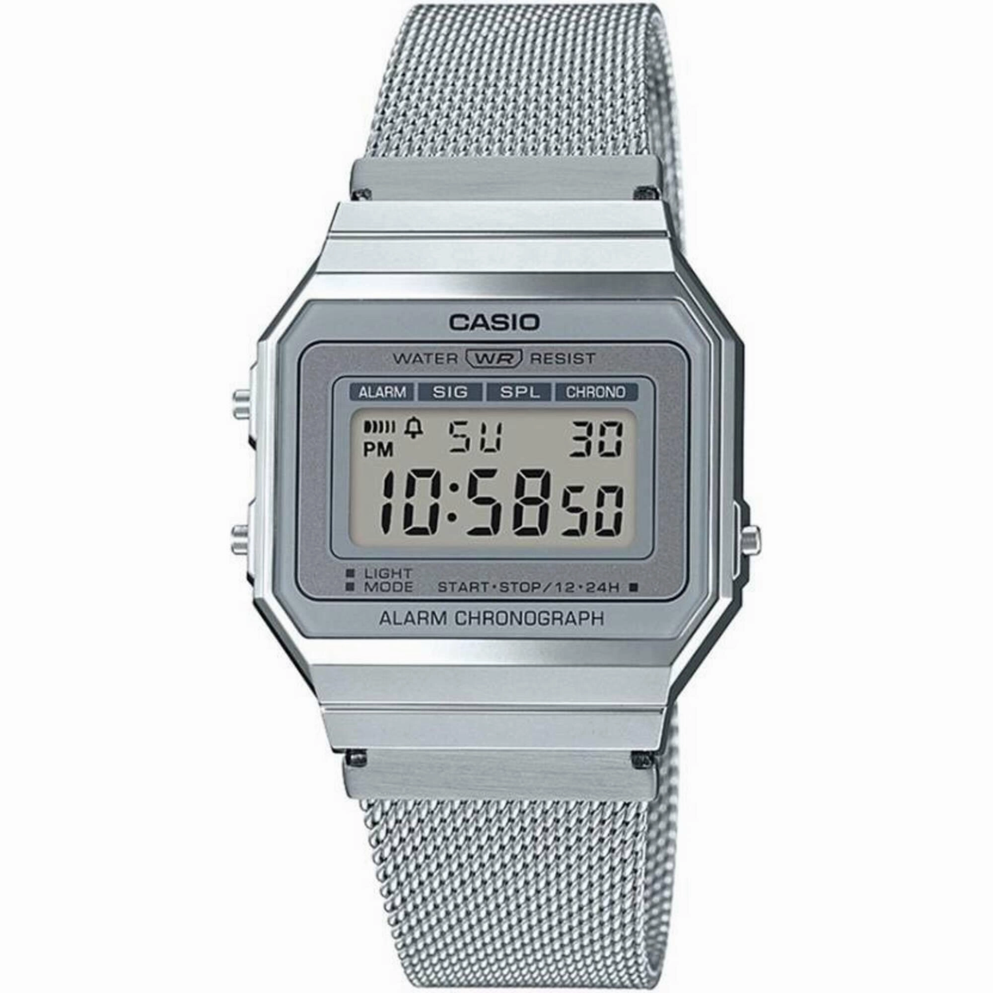 Casio Unisex Digital Watch - Vintage Silver Stainless Steel Bracelet | A700WM-7AVT