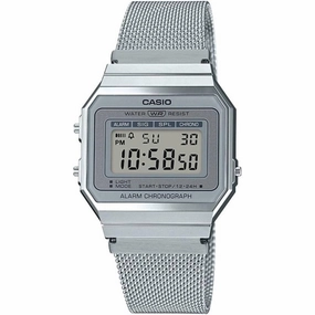 Casio Unisex Digital Watch - Vintage Silver Stainless Steel Bracelet | A700WM-7AVT