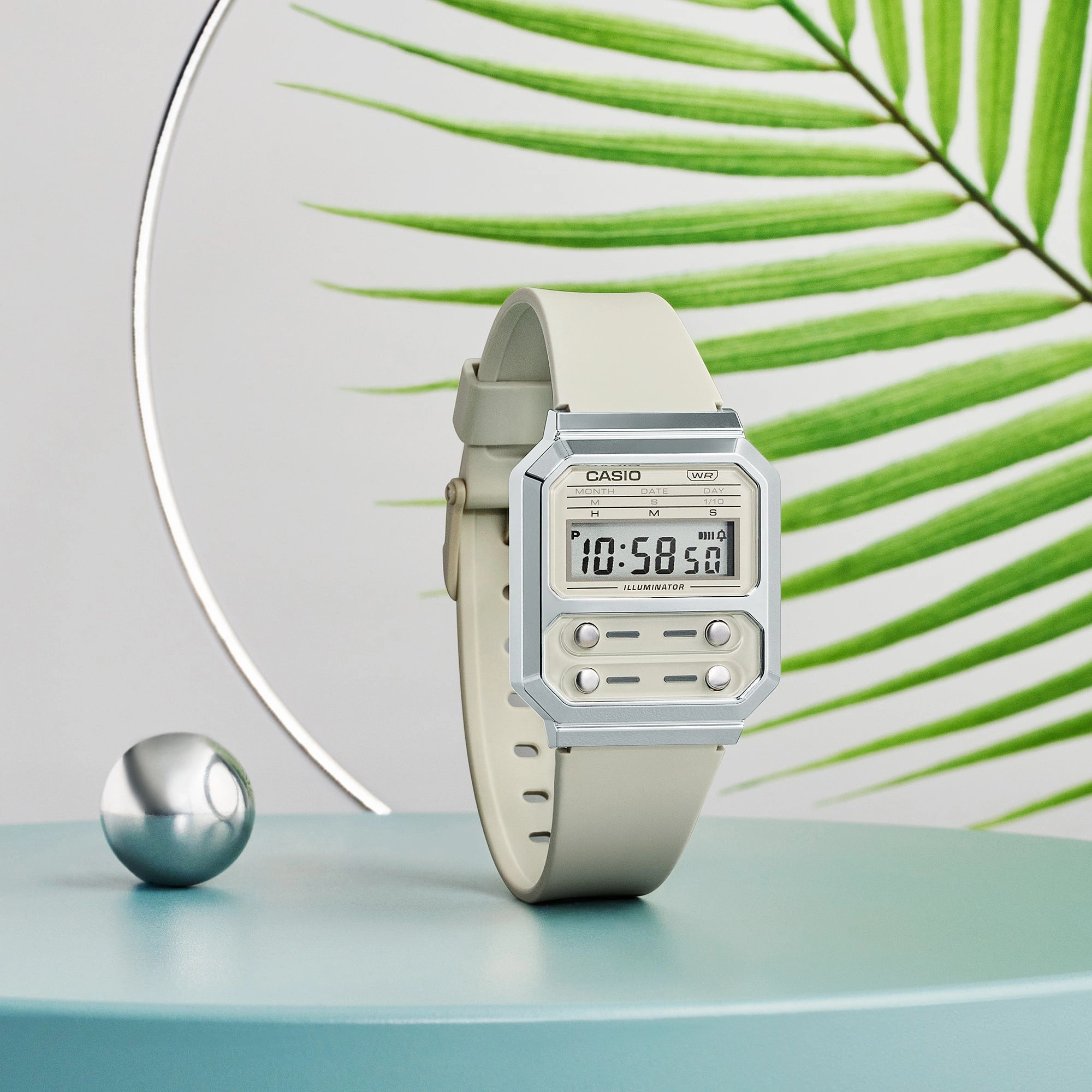 Casio Vintage Digital White Resin Band Watch A100WEF-8A