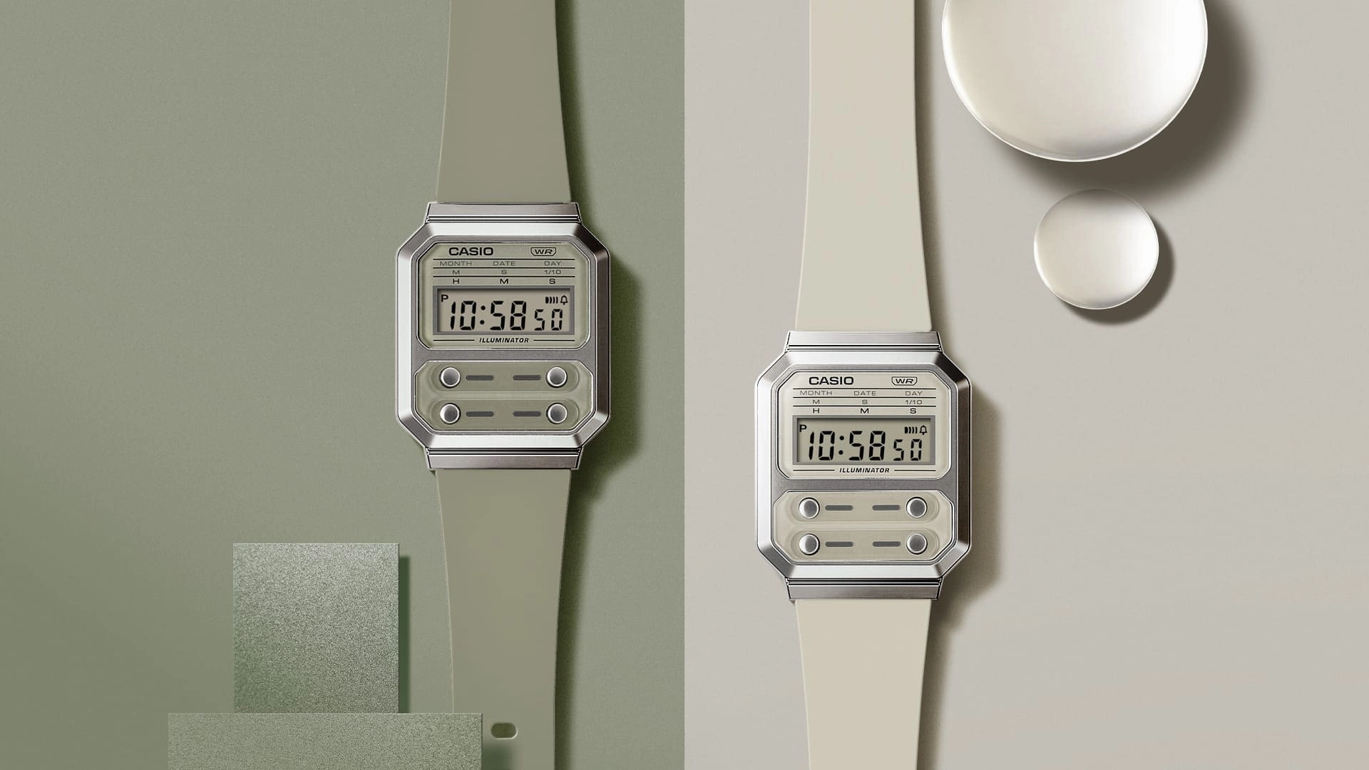 Casio Vintage Digital White Resin Band Watch A100WEF-8A