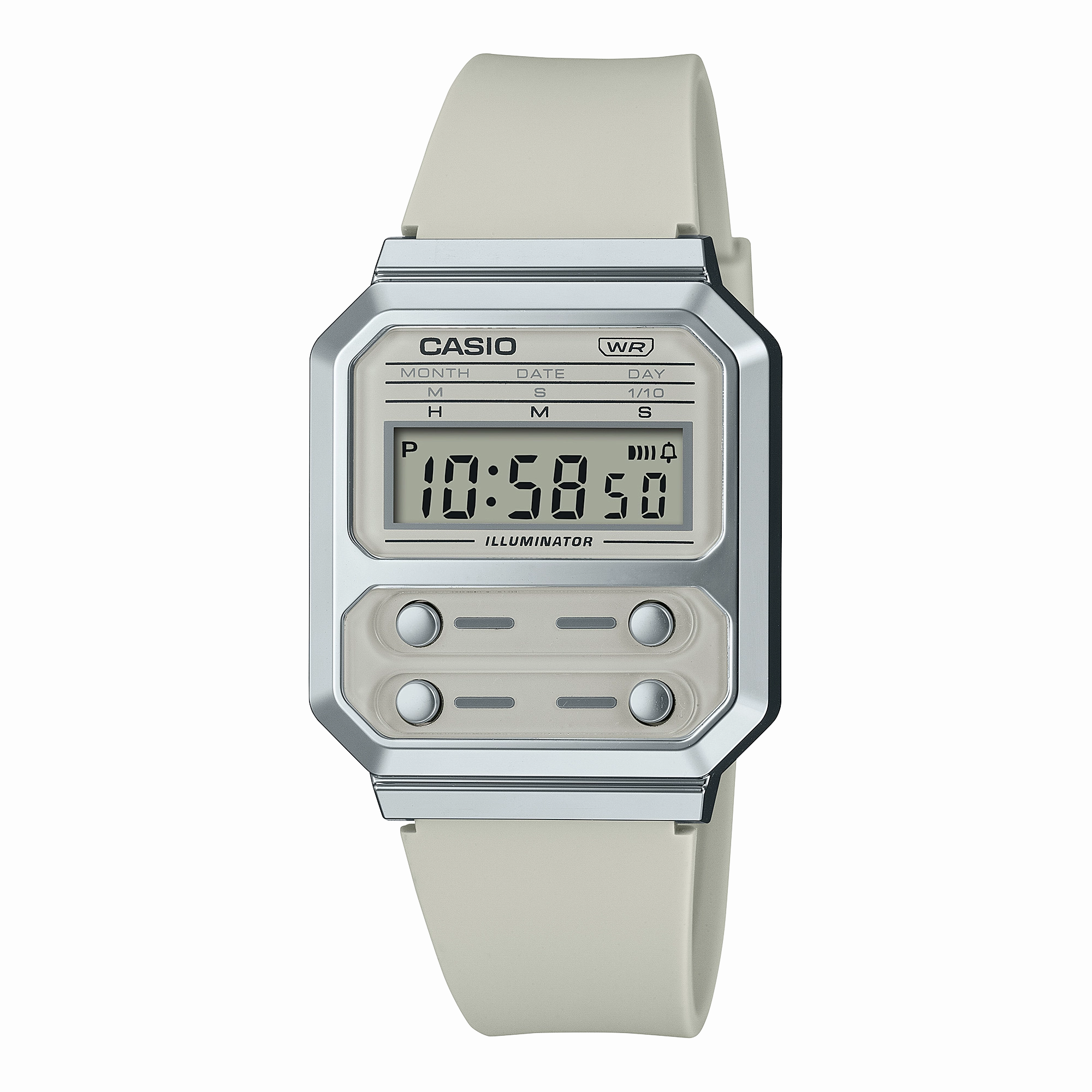 Casio Vintage Digital White Resin Band Watch A100WEF-8A