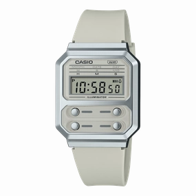 Casio Vintage Digital White Resin Band Watch A100WEF-8A