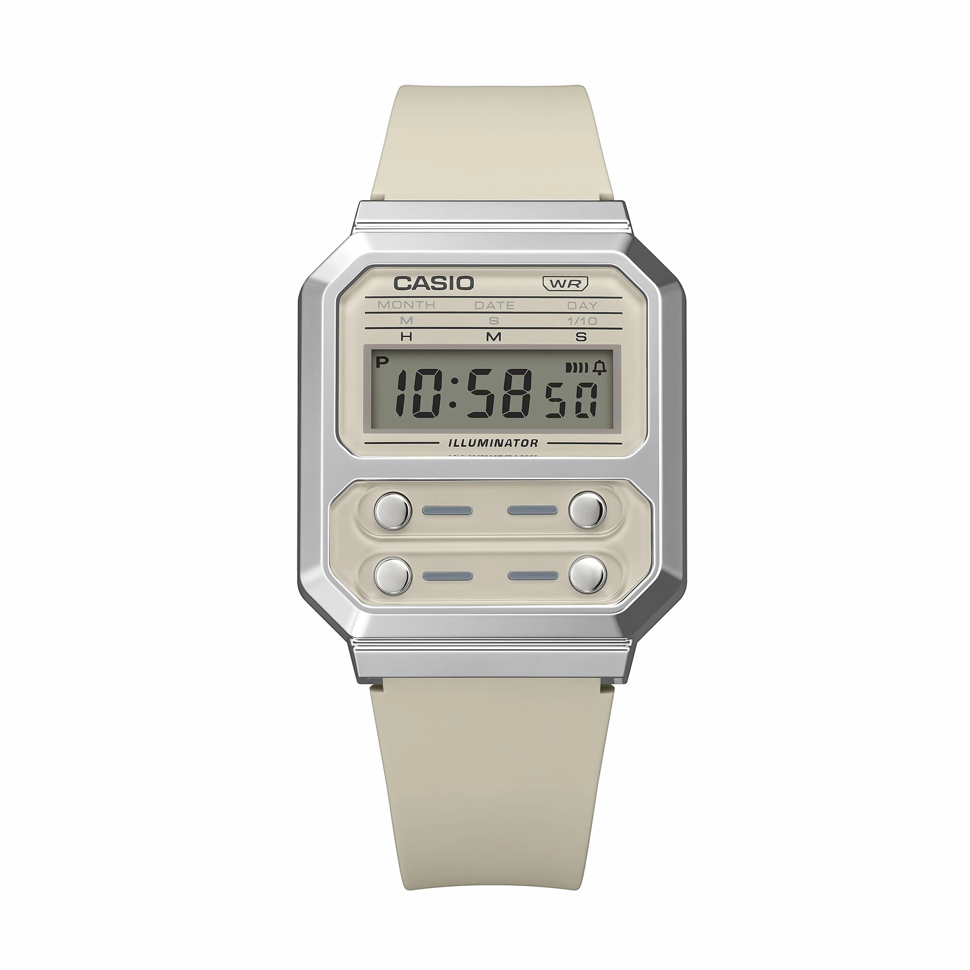 Casio Vintage Digital White Resin Band Watch A100WEF-8A