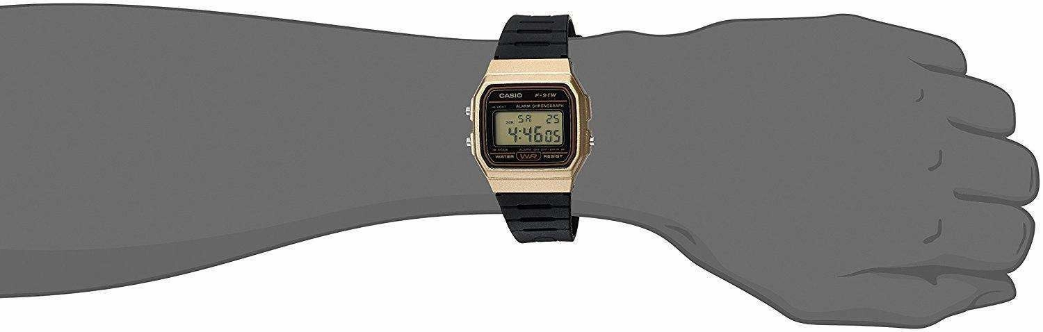 Casio Vintage F-91WM-9A Black Resin Strap Watch For Men and Women