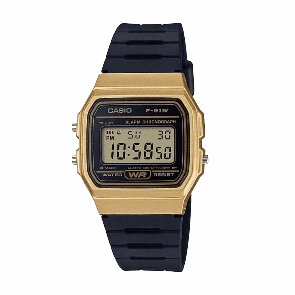 Casio Vintage F-91WM-9A Black Resin Strap Watch For Men and Women