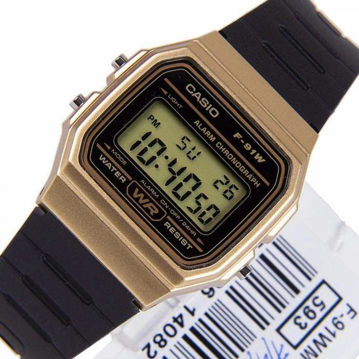 Casio Vintage F-91WM-9A Black Resin Strap Watch For Men and Women