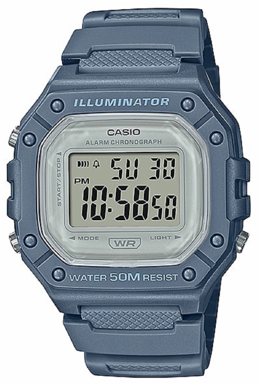 Casio W-218HC-2A Blue Denim Resin Watch