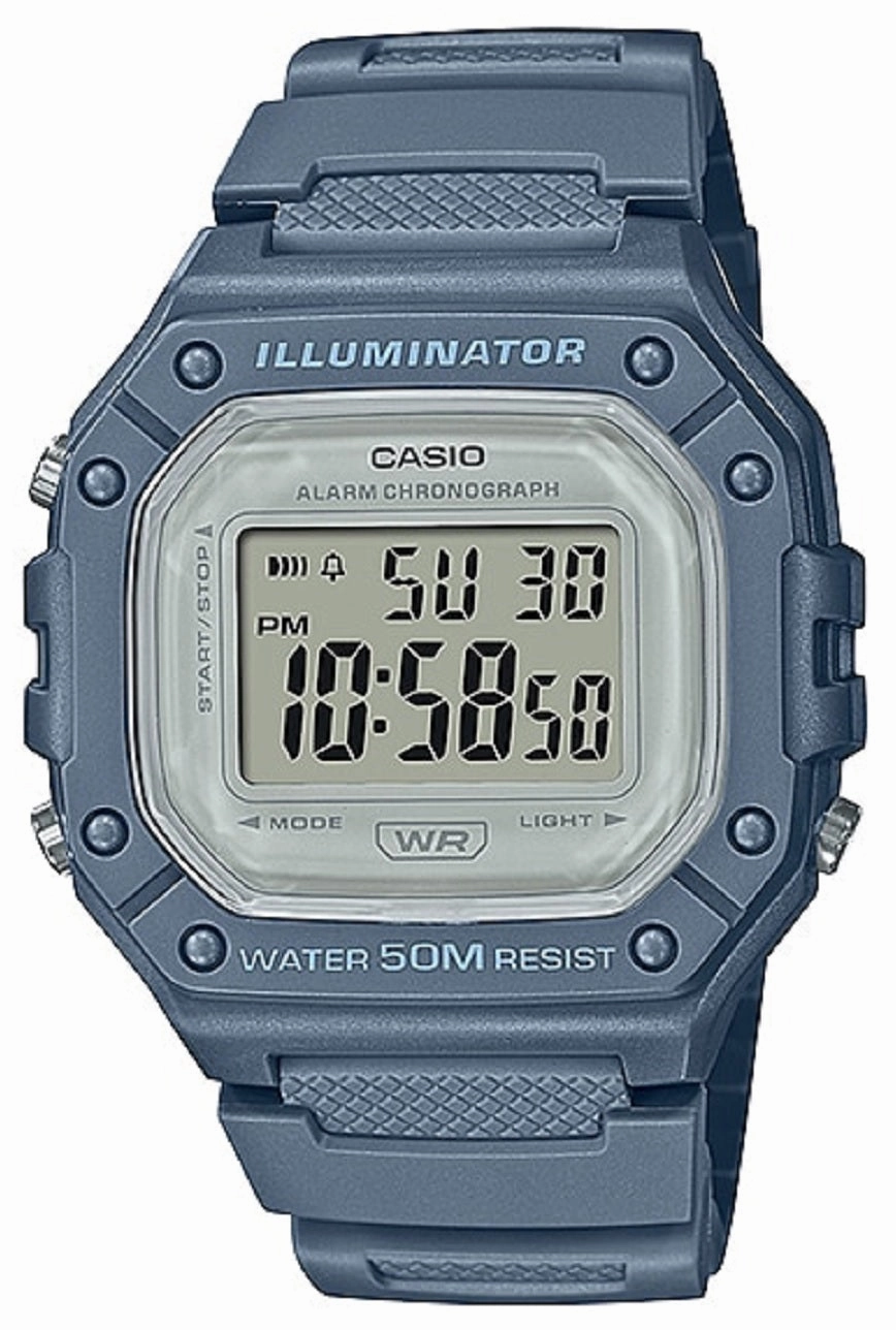 Casio W-218HC-2A Blue Denim Resin Watch