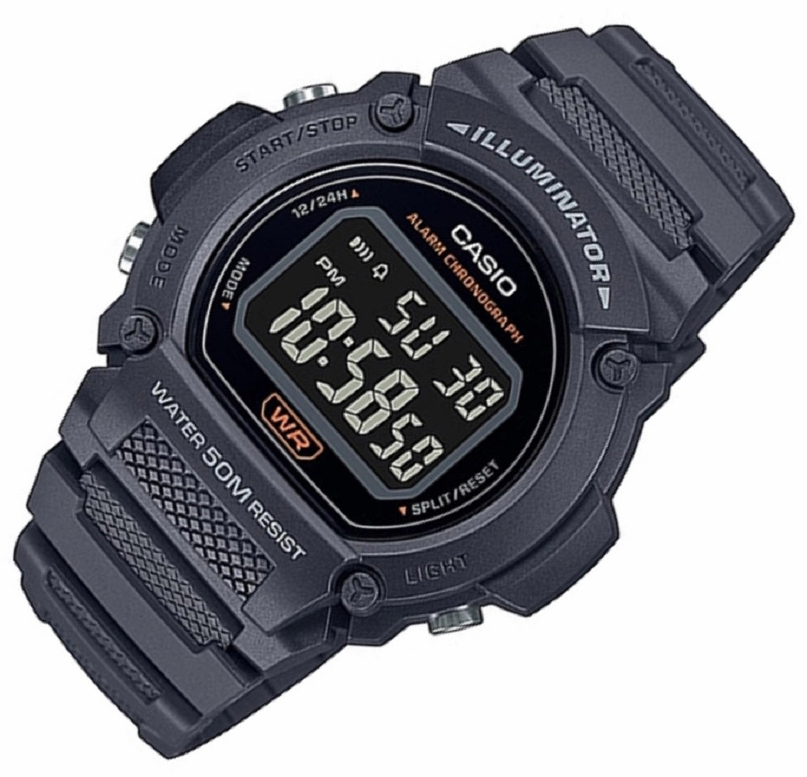 Casio W-219H-8B Black Resin Strap Watch for Men