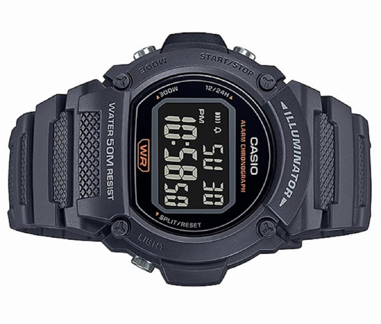 Casio W-219H-8B Black Resin Strap Watch for Men