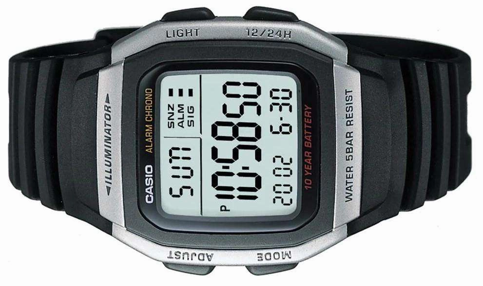 Casio W-96H-1AVDF  Black Resin Watch for Men and Women