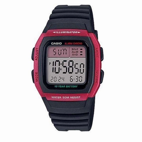 Casio W-96H-4AVDF Black Resin Watch for Men and Women
