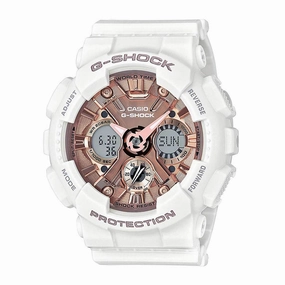 Casio Women's Ana-Digi Watch - G-Shock Rose Gold Dial Dive | GMAS120MF-7A2
