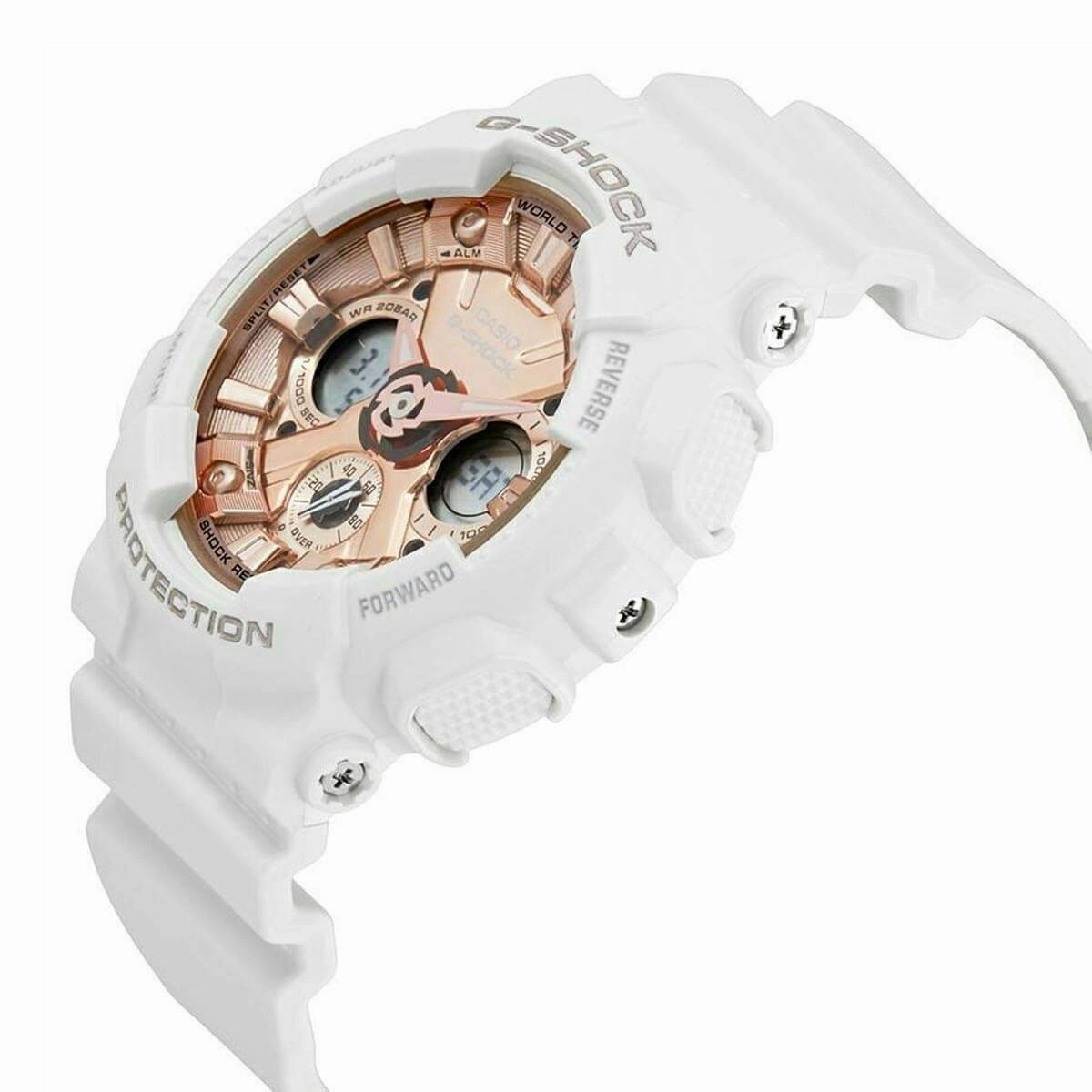 Casio Women's Ana-Digi Watch - G-Shock Rose Gold Dial Dive | GMAS120MF-7A2