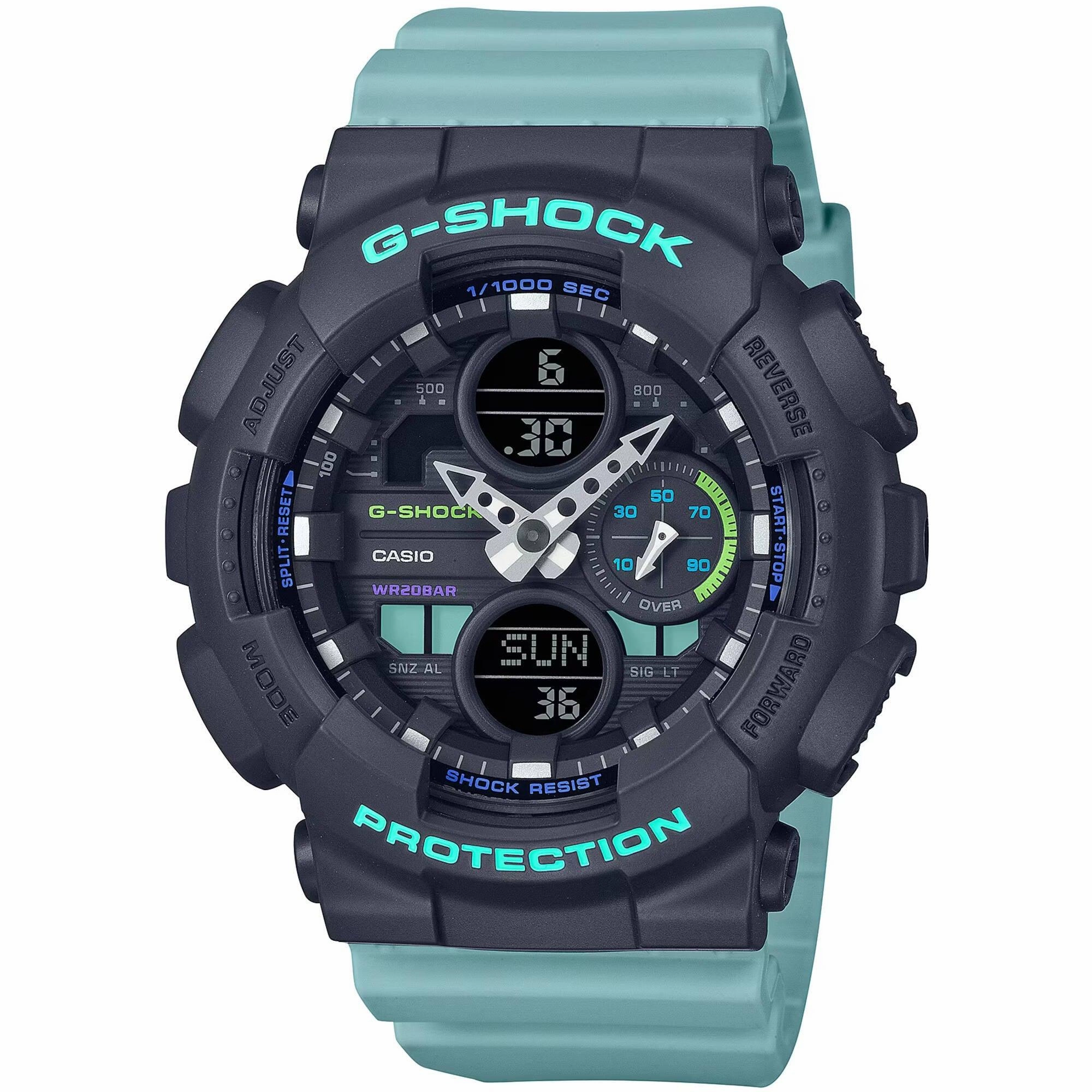 Casio Women's Watch - G-Shock Analog-Digital Dial Sky Blue Resin Strap | GMAS140-2A
