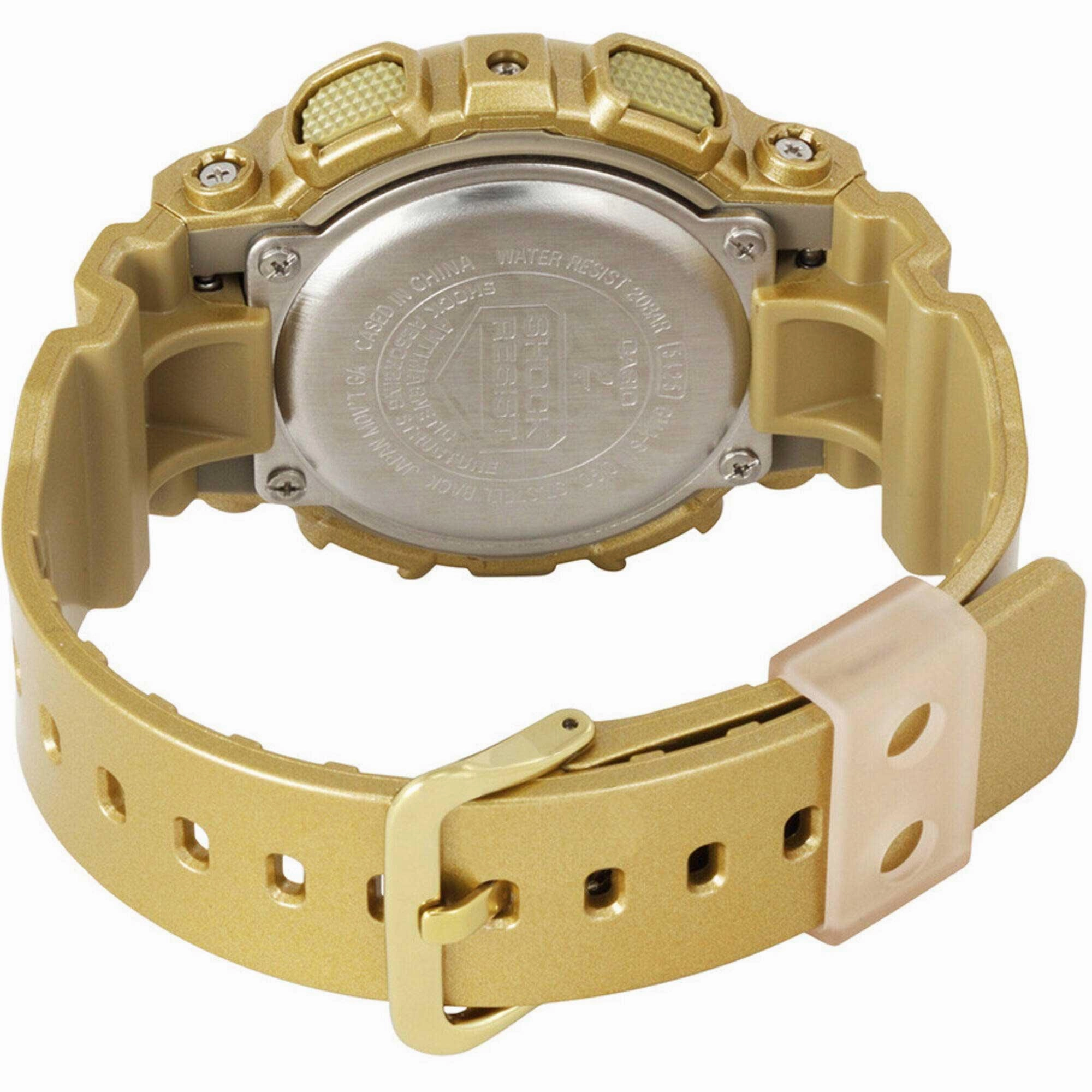 Casio Women's Watch - G-Shock Pink and Gold Ana-Digi Dial Strap | GMAS110GD-4A1CR