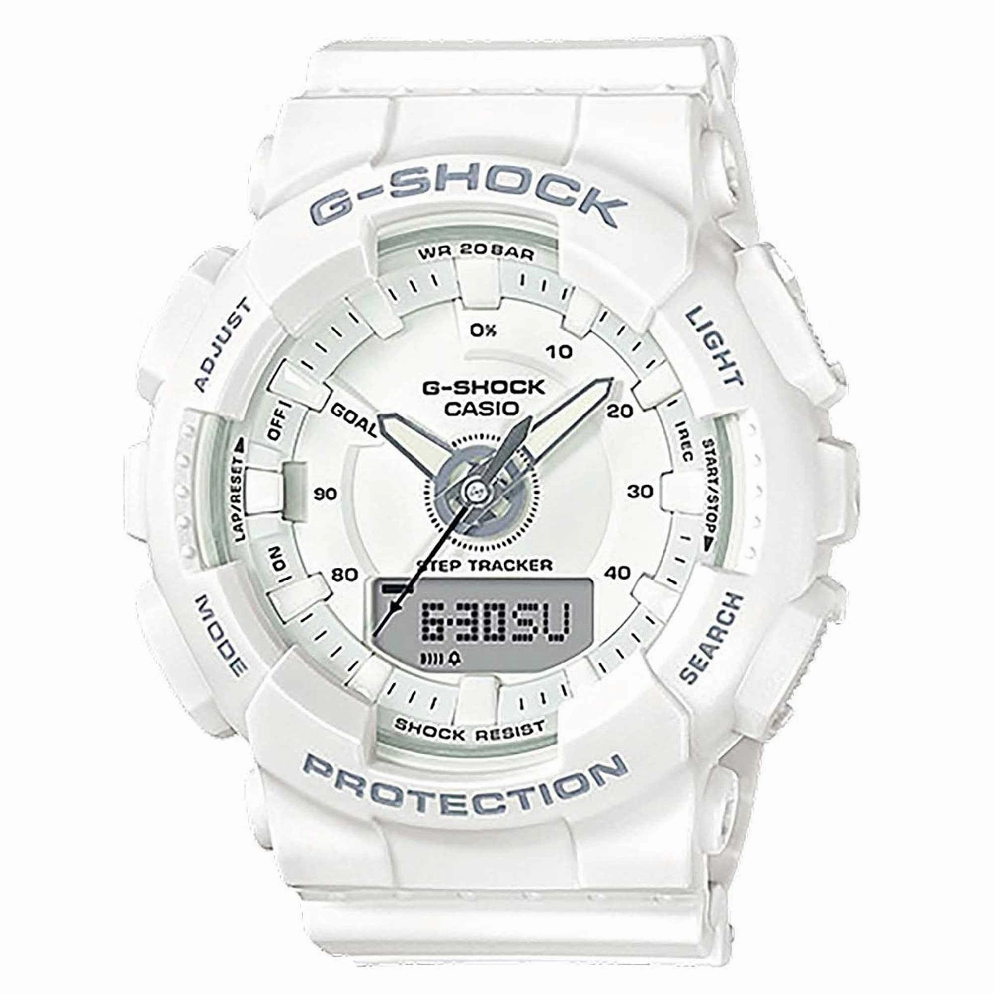 Casio Women's Watch - G-Shock White Ana-Digi Dial Shock Resistant Strap | GMAS130-7A