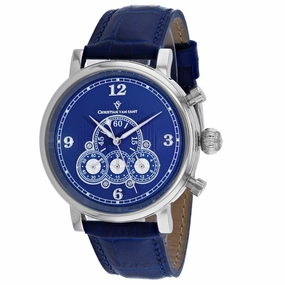 Christian Van Sant Men's Watch - Dominion Quartz Blue Dial Leather Strap | CV0712