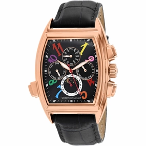Christian Van Sant Men's Watch - Grandeur Automatic Black Leather Strap | CV2137