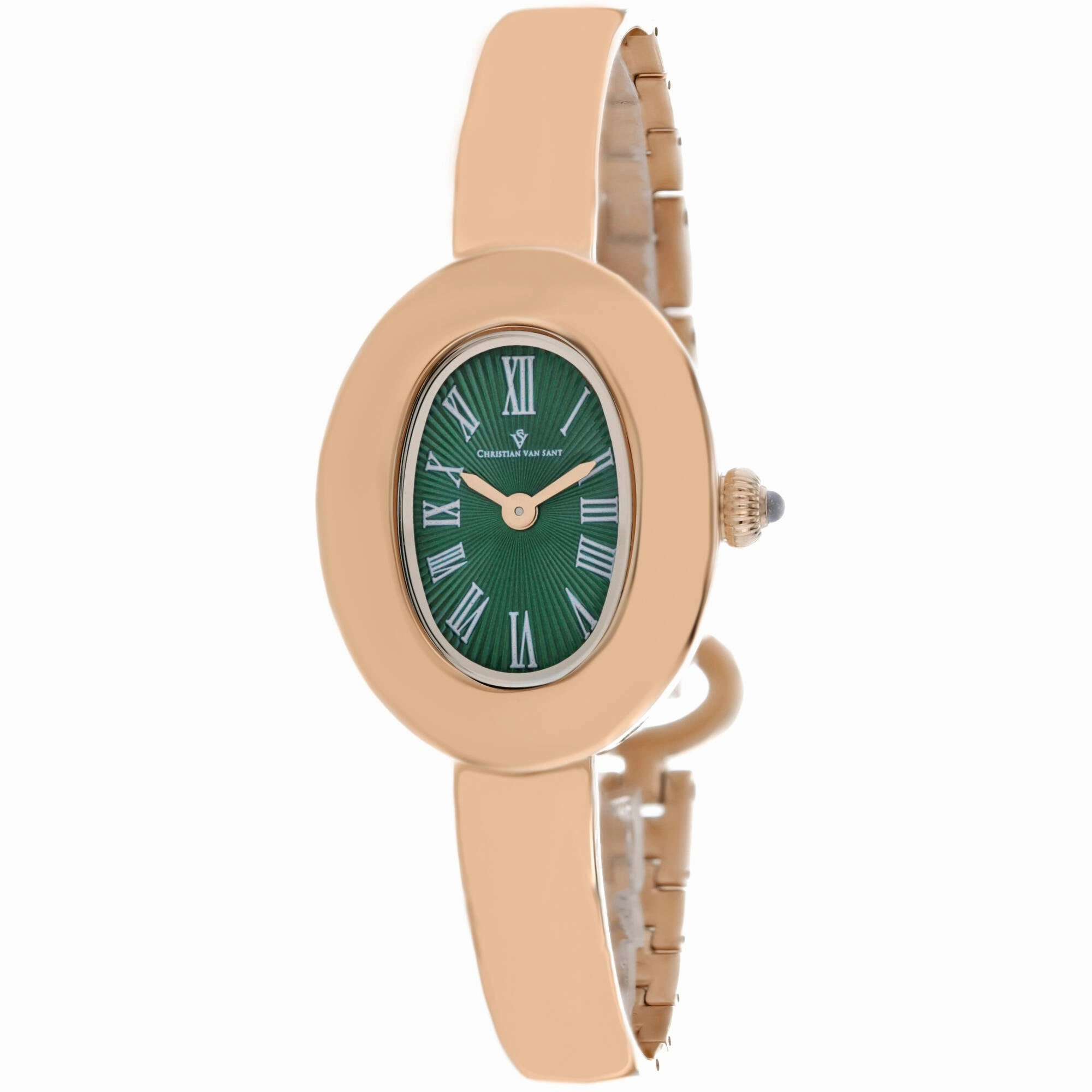 Christian Van Sant Women's Watch - Anora Quartz Green Dial Rose Gold Steel | CV4340