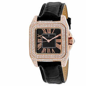 Christian Van Sant Women's Watch - Radieuse Quartz Black Dial Leather Strap | CV4425