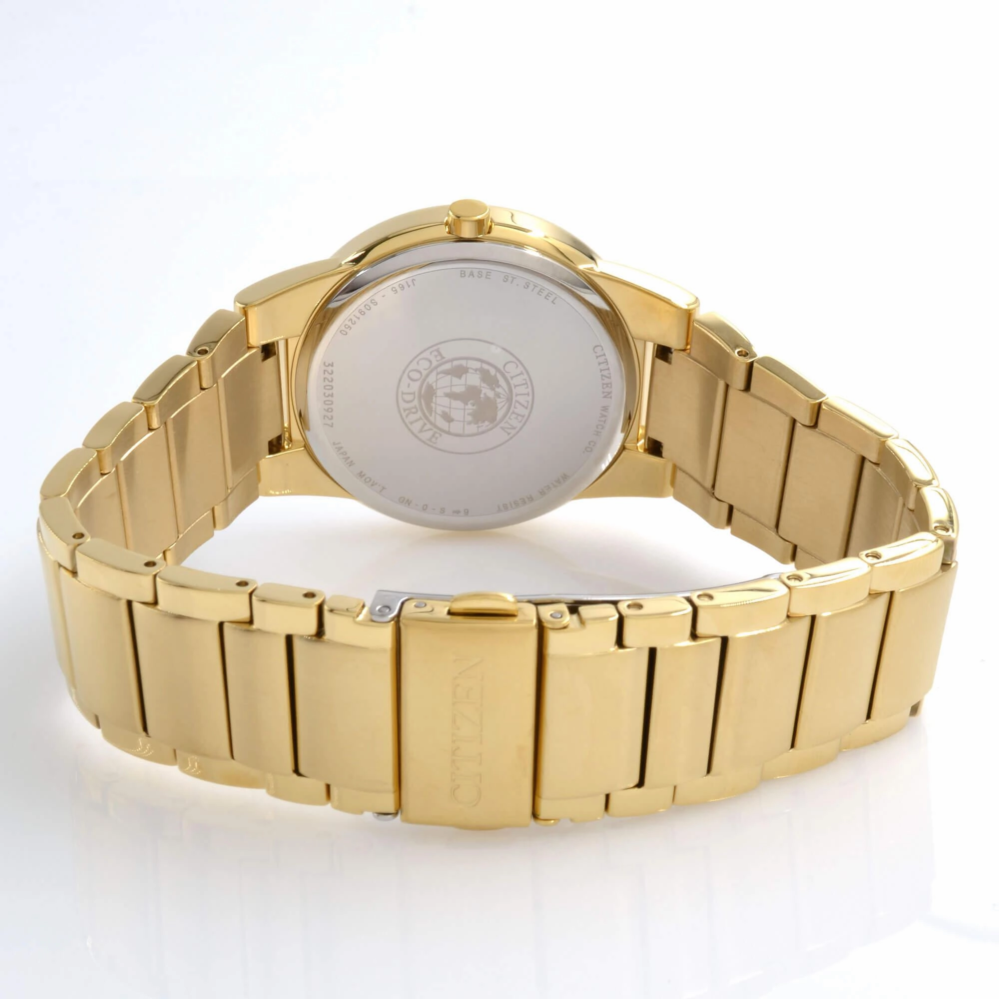 Citizen AU1062-56E Men's Axiom Eco-Drive Black Dial Gold Plated Steel Bracelet Watch