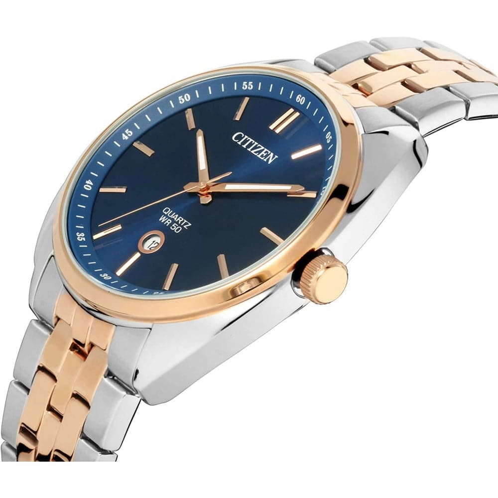 CITIZEN BI5096-53L BLUE DIAL TWO-TONE STAINLESS STEEL BRACELET STRAP MEN'S WATCH
