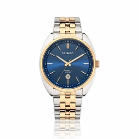 CITIZEN BI5096-53L BLUE DIAL TWO-TONE STAINLESS STEEL BRACELET STRAP MEN'S WATCH