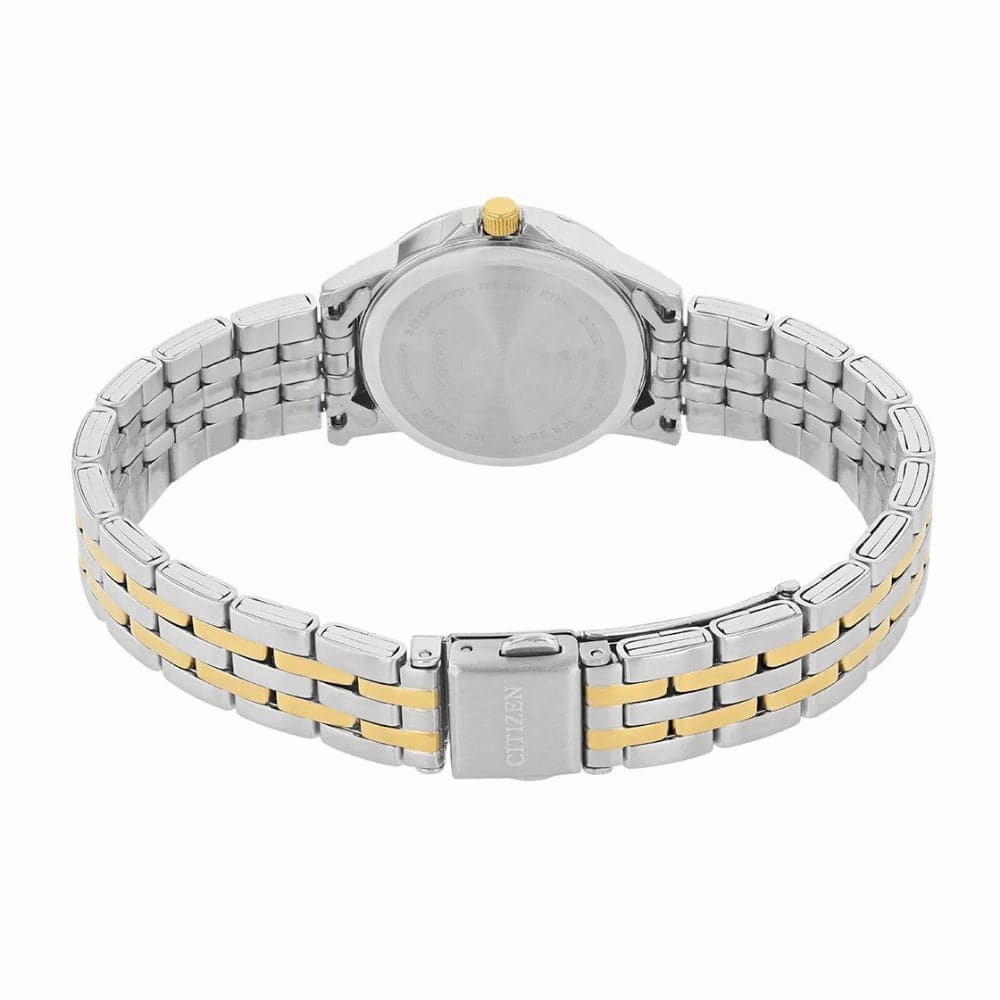 Citizen Black Dial Two-Tone Stainless Steel Strap Women Watch EQ0608-55E