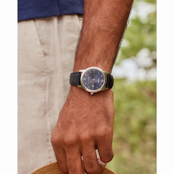 Citizen Classic Blue Dial With Leather Strap Watch