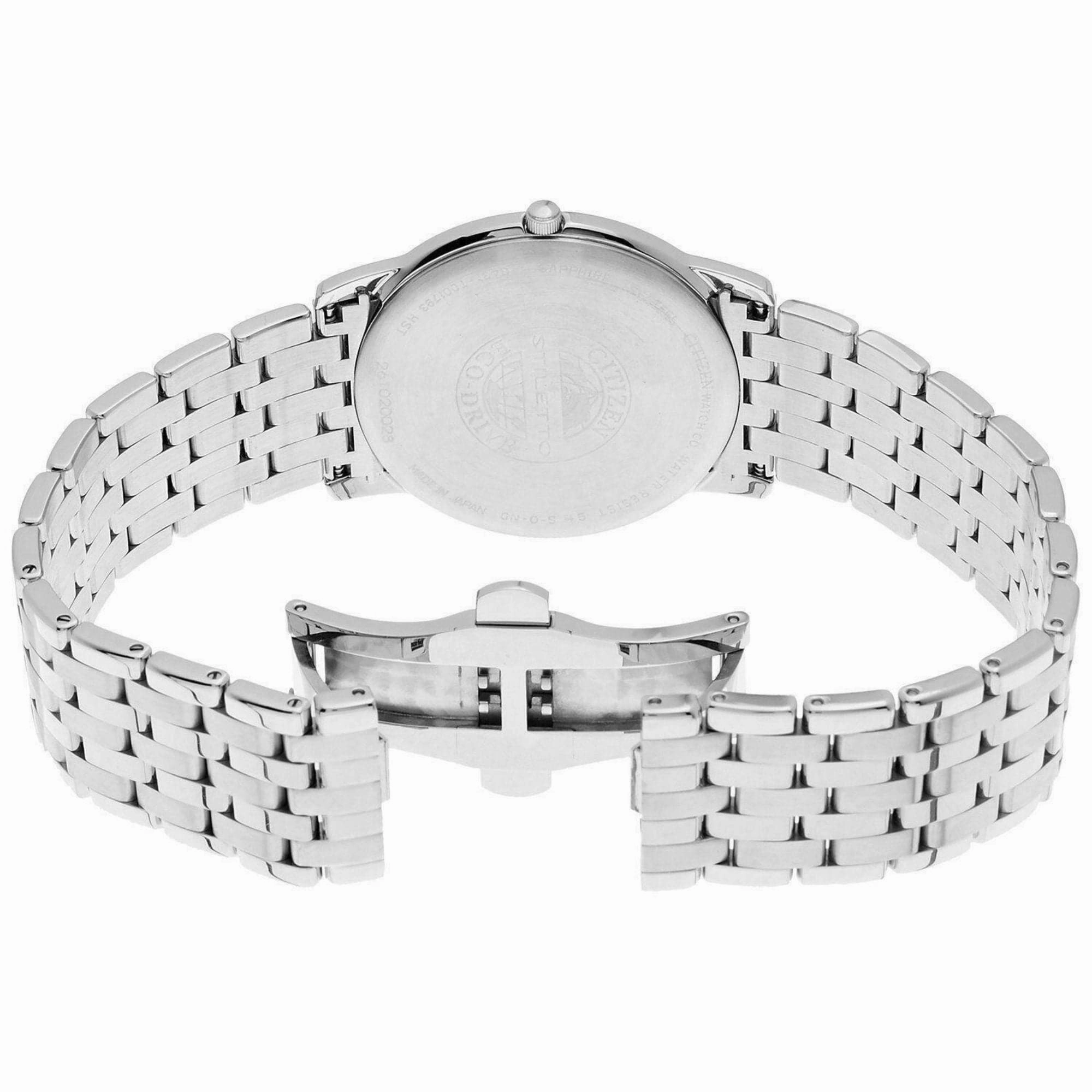 CITIZEN ECO-DRIVE AR0015-68A WHITE DIAL STAINLESS STEEL BRACELET STRAP MEN'S WATCH
