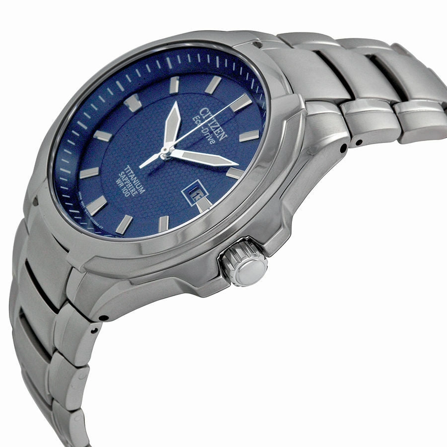 Citizen Eco-Drive Blue Dial Titanium Mens Watch