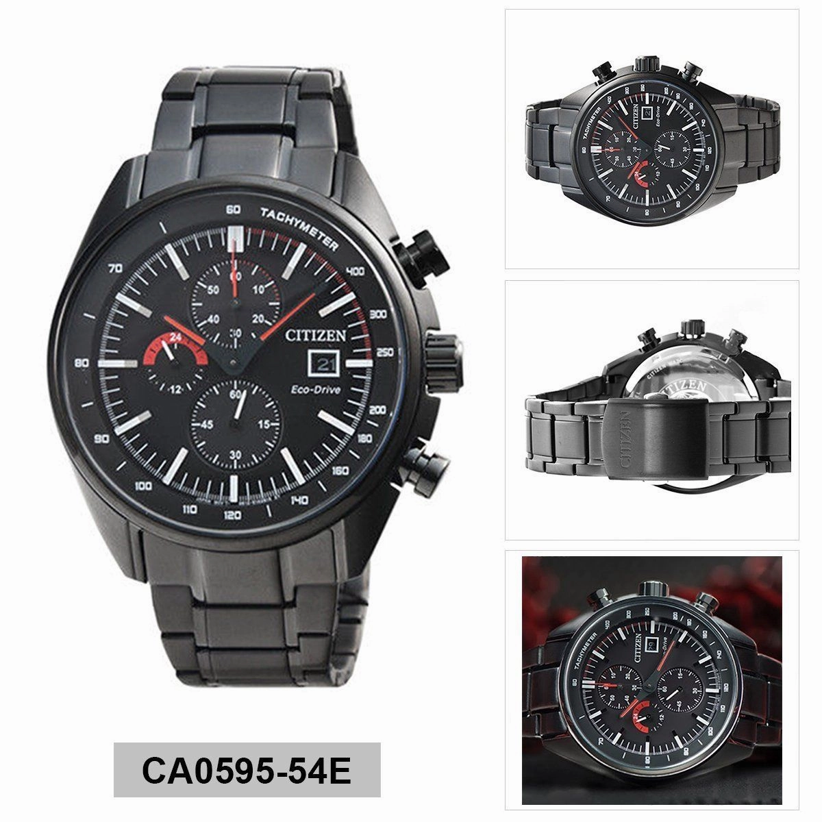 Citizen Eco-Drive Chronograph Tachymeter Power Reserve Ca0595-54E Mens Watch