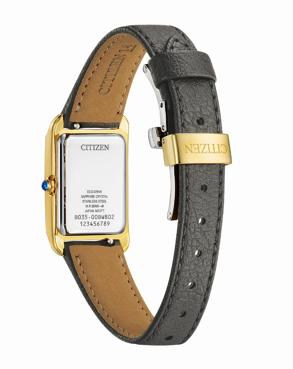 Citizen Eco-Drive L Gold Dial Leather Strap Watch EW5622-09P