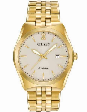 Citizen Eco-Drive Mens Corso Watch - Gold-Tone Case & Bracelet - Champagne Dial