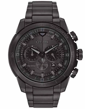 Citizen Eco-Drive Mens Ecosphere Chrono- Black Case - Black Dial - Tachymeter