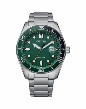 Citizen Eco Drive Sport Green Dial Men's Watch AW1768-80X