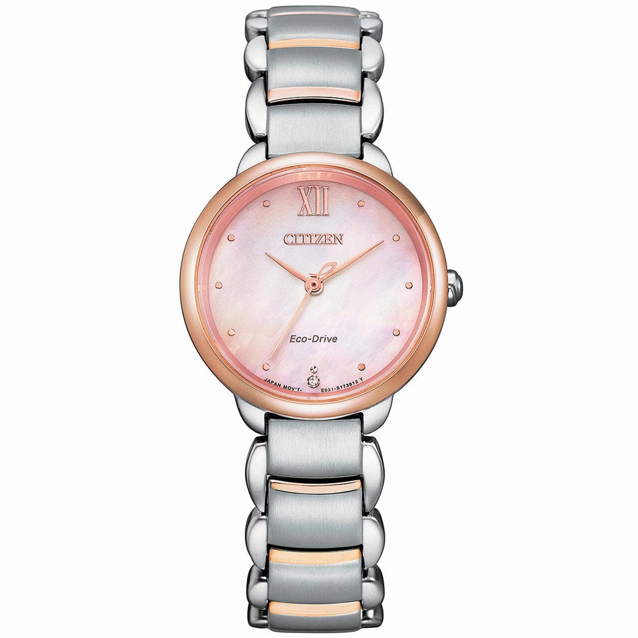 CITIZEN EM0924-85Y ECO-DRIVE PINK MOTHER OF PEARL STAINLESS STEEL WOMEN'S WATCH