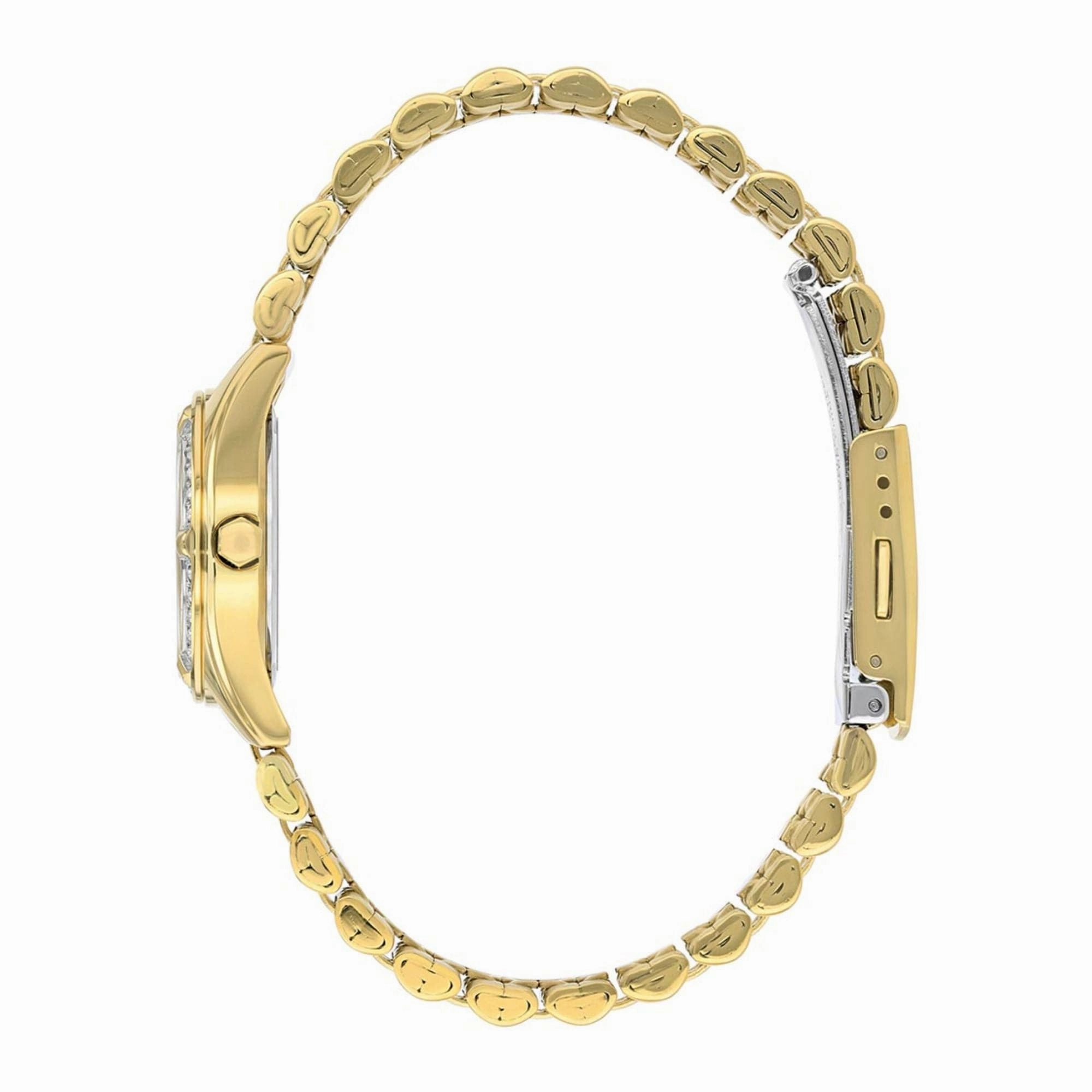 CITIZEN EU6062-50P GOLD DIAL CRYTAL CASE GOLD STAINLESS STEEL BRACELET STRAP WOMEN'S WATCH