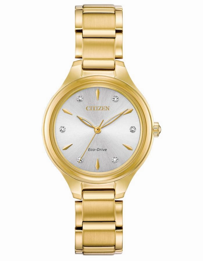 Citizen Ladies Eco-Drive Corso Watch - Gold-Tone - Diamond Markers - Bracelet