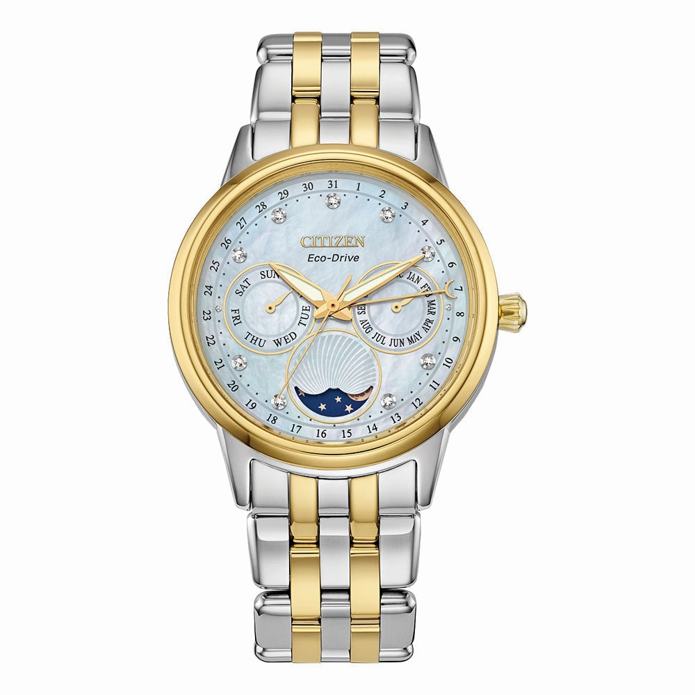 Citizen Ladies Eco-Drive Two Tone Mother Of Pearl Watch FD0004-51D