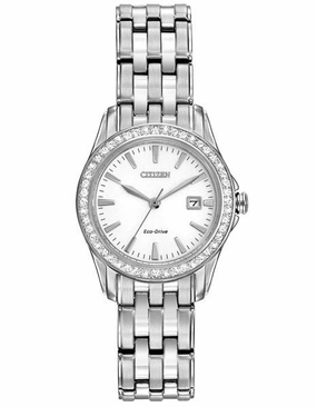 Citizen Ladies Silhouette Crystal - Stainless Steel - Silver-Tone Dial - Date