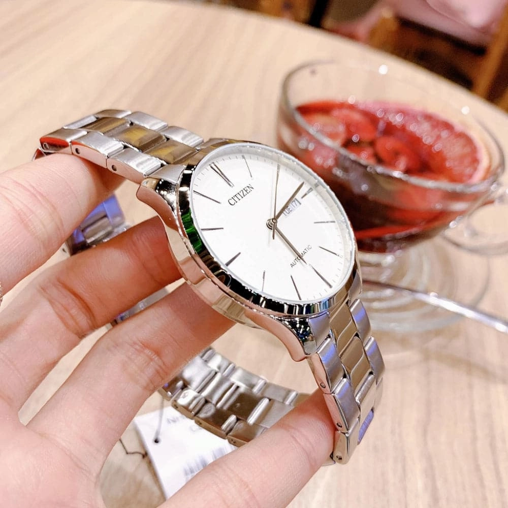 Citizen Mechanical White Dial Silver Stainless Steel Strap Men Watch NH8350-83A