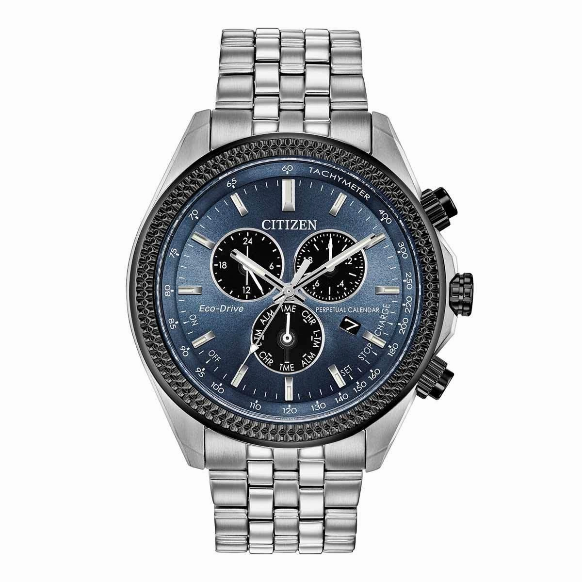 Citizen Men's Chronograph Watch - Brycen Blue & Black Dial | BL5568-54L