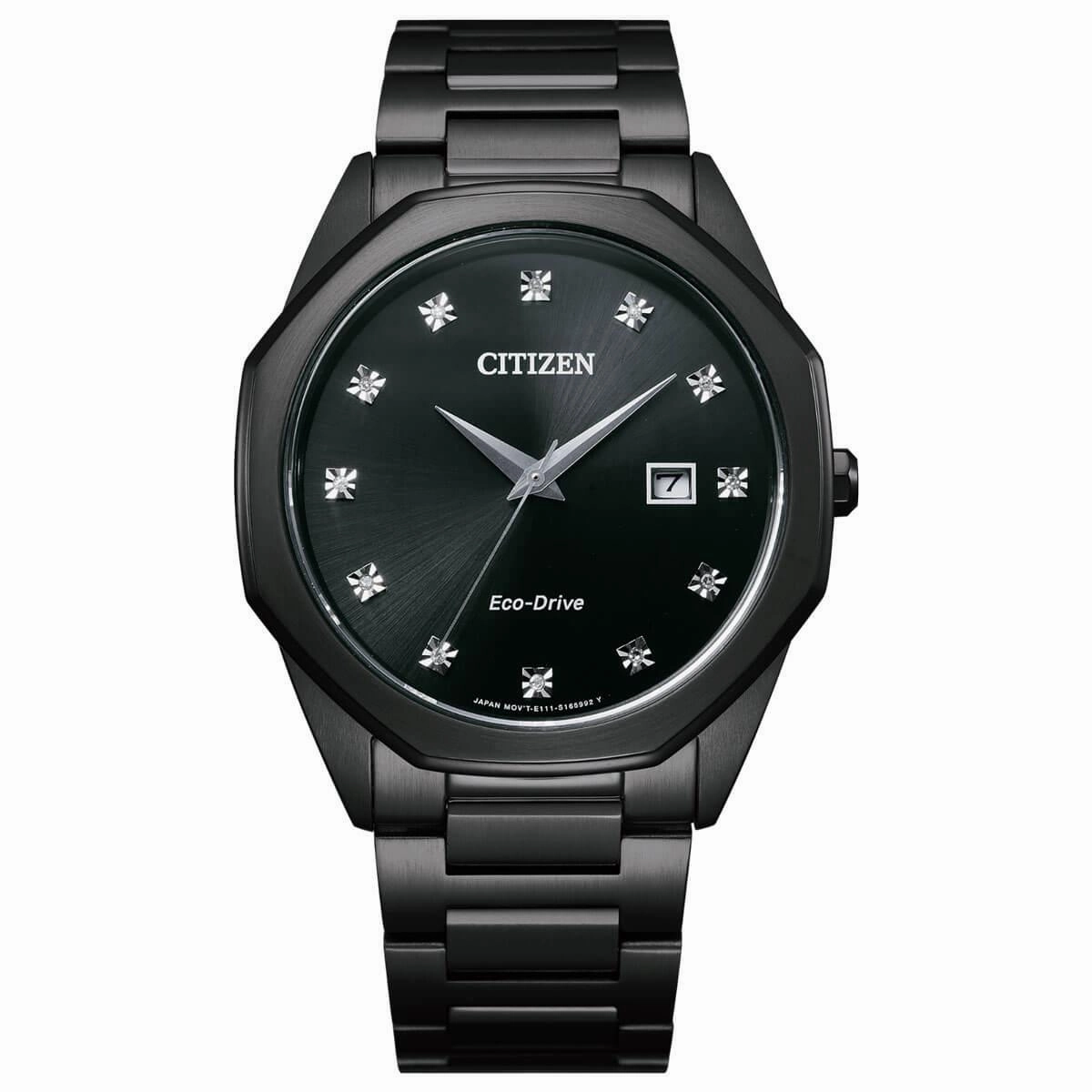 Citizen Men's Diamond Watch - Corso Black Dial Bracelet | BM7495-59G