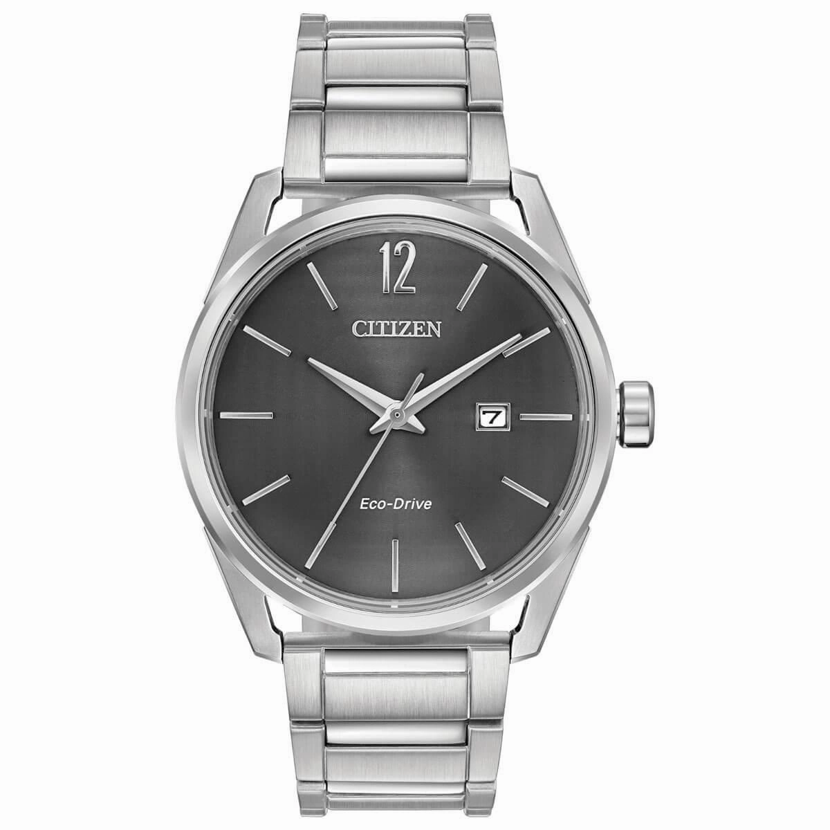 Citizen Men's Eco-Drive Watch - CTO Grey Dial Stainless Steel Bracelet | BM7410-51H