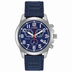 Citizen Men's Eco Drive Watch - Military Blue Nylon Strap | AT0200-21L