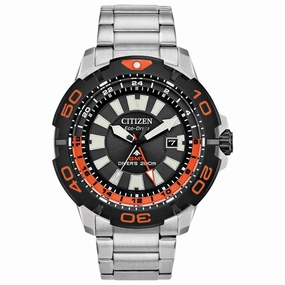 Citizen Men's Eco-Drive Watch - Promaster GMT Black and Orange Bezel | BJ7129-56E