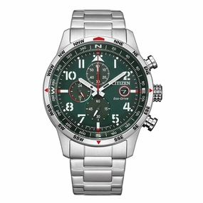 Citizen Men's Watch - Chronograph Power Reserve Green Dial Bracelet | CA0791-81X