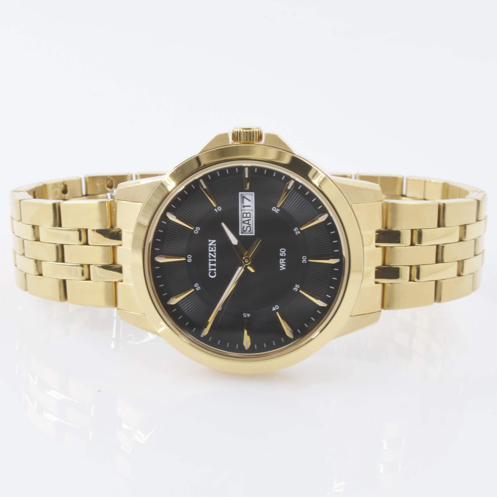 Citizen Men's Watch - Japanese Quartz Day-Date Yellow Gold Bracelet | BF2013-56E